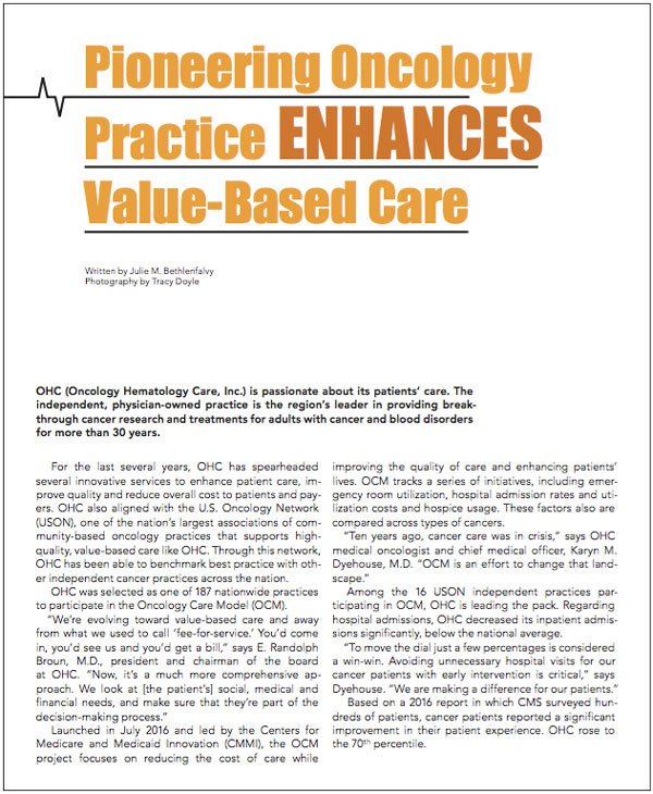 Cover of OHC Enhances Value-Based Care Article